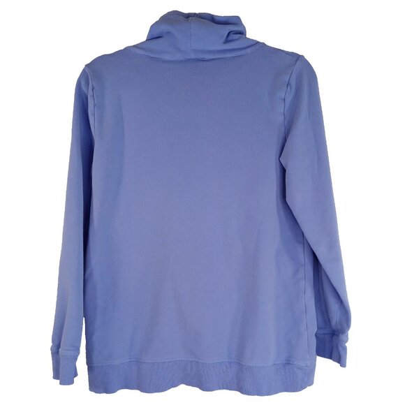 *SOLD* T By Talbots Womens Pullover Sweater M Petite Cotton Blue Long Sleeve - Picture 2 of 7